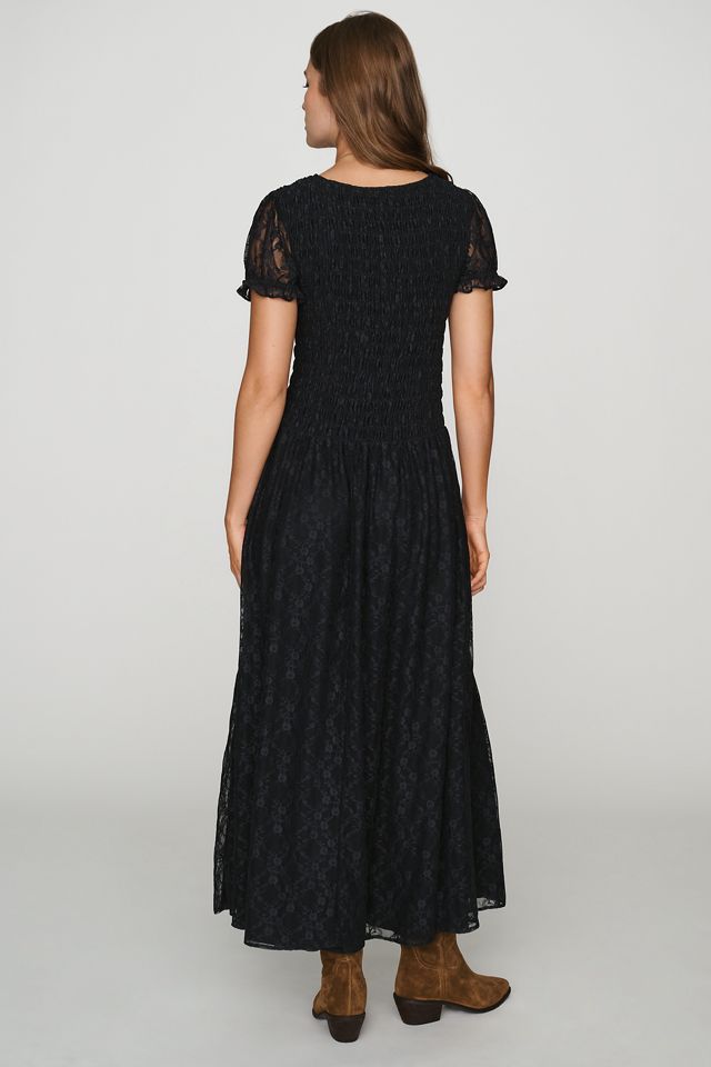By Anthropologie Margie Smocked Lace Maxi Dress #2