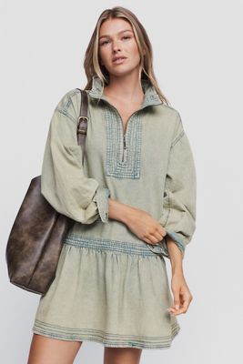 Pilcro Zip-Up Swing Mini Dress