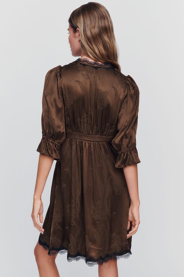 By Anthropologie Satin Keyhole Mini Dress #2