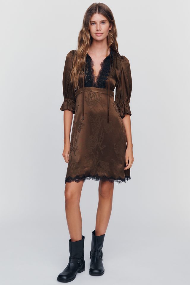 By Anthropologie Satin Keyhole Mini Dress #3