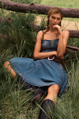 Pilcro Denim Drop-Waist Midi Dress | Anthropologie