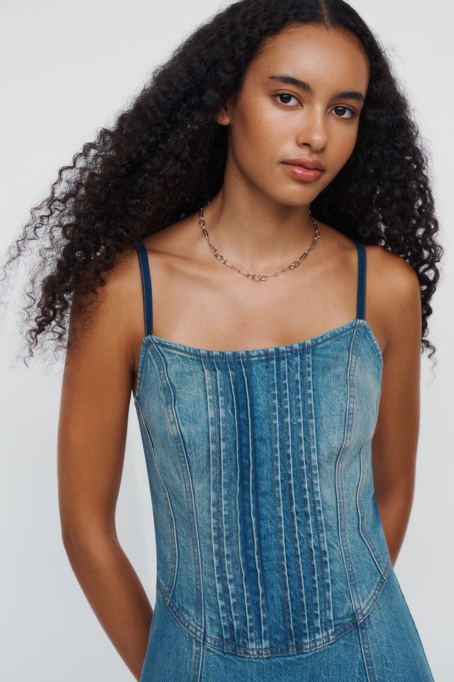 Pilcro Denim Drop-Waist Midi Dress #2
