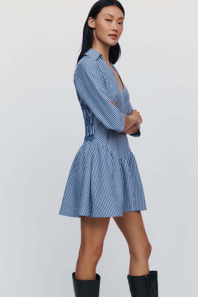 Maeve Drop Waist Collared Mini Dress #3