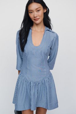 Maeve Drop Waist Collared Mini Dress