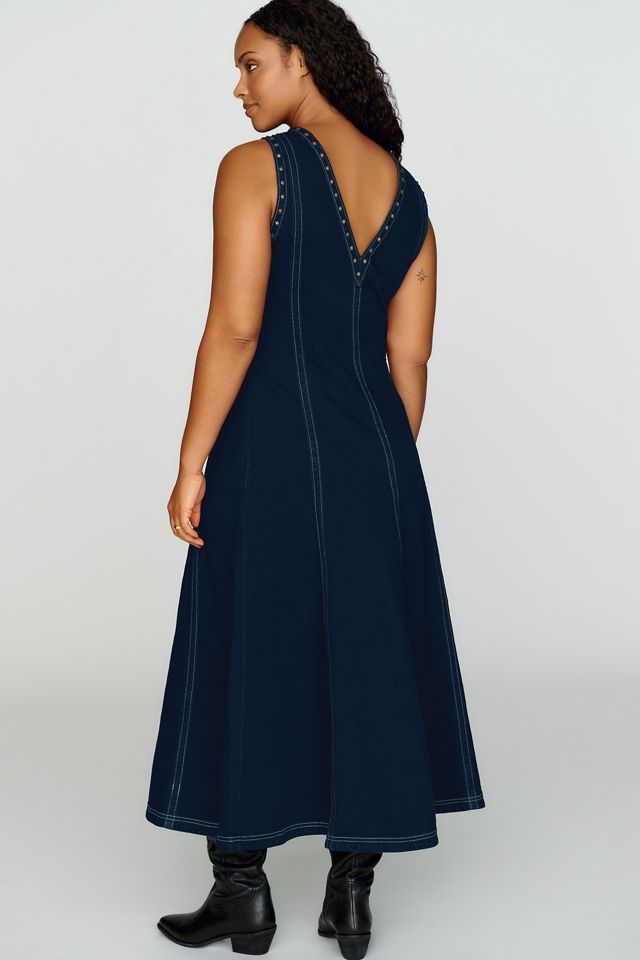 Pilcro Studded Denim Midi Dress #6