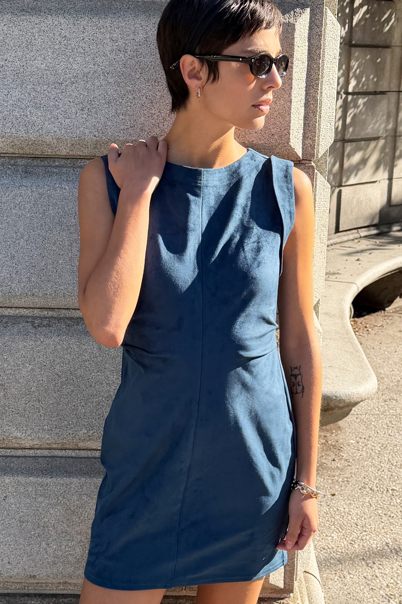 Pilcro Kendal Faux Suede Mini Dress