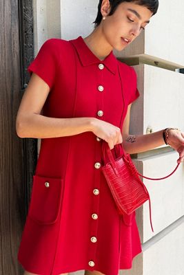 Maeve Wool Blend Sweater Mini Dress