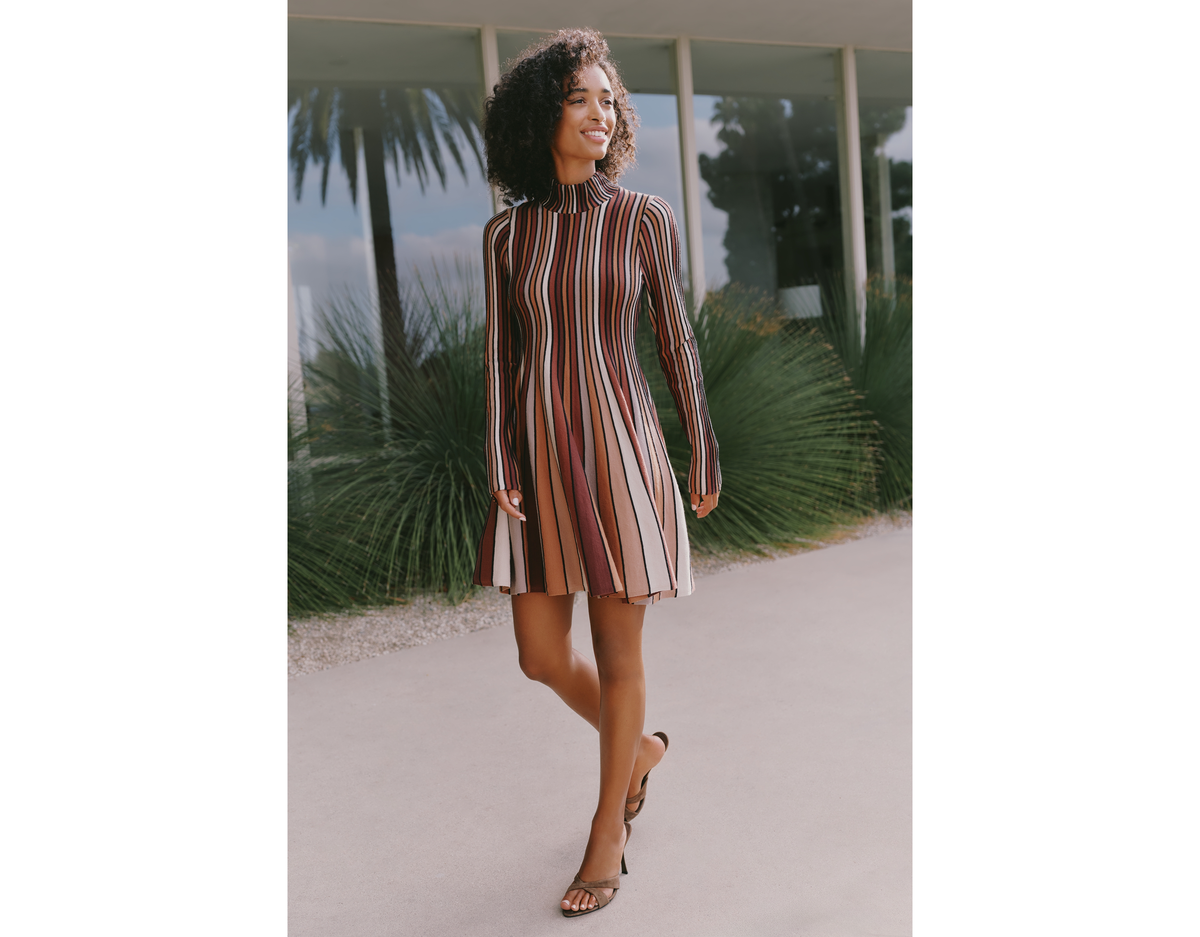 Maeve Mock Neck Mini Dress