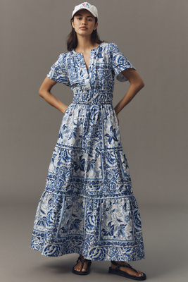 The Somerset Collection By Anthropologie The Somerset Maxi Dress In Blue