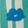 Blue Green Floral Stripe