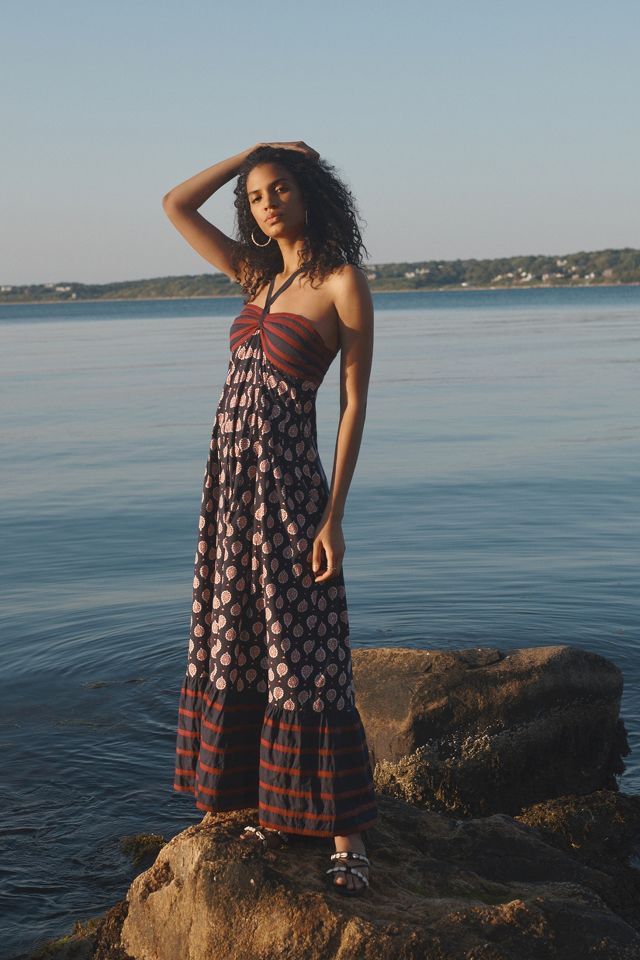 Anthropologie shops -Tiered Halter Maxi Dress