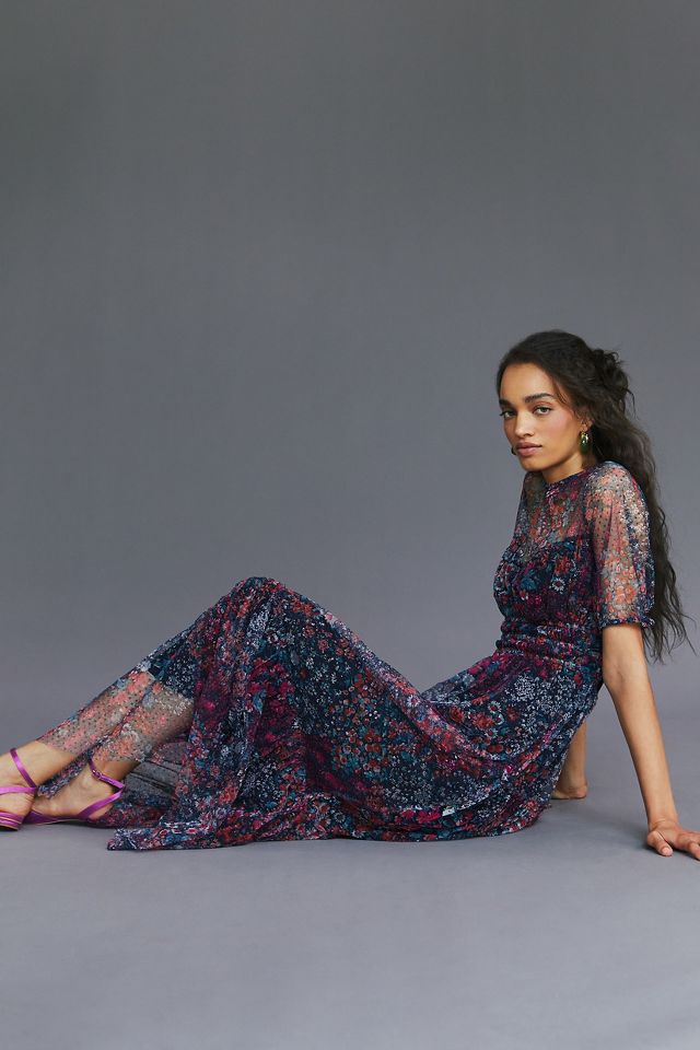 Anthropologie purple outlet dress