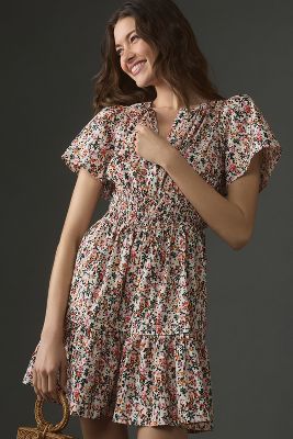Maeve Long-Sleeve Knit Twofer Mini Dress