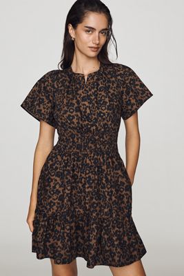 anthropologie brown floral dress Anthropologie By The River Dress Sz M Brown Multi Floral Puff Sleeve Tiered  Maxi