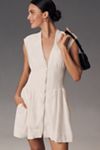 The Tommie Cap-Sleeve Smocked Front-Zip Shirt Dress: Linen Mini Edition