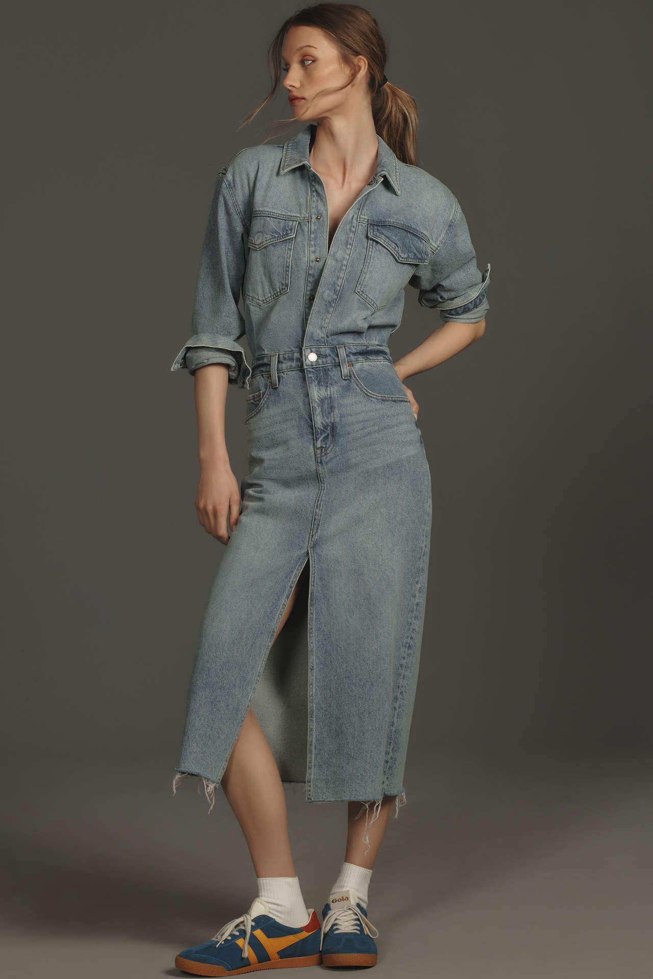 Pistola Amira Denim Midi Dress