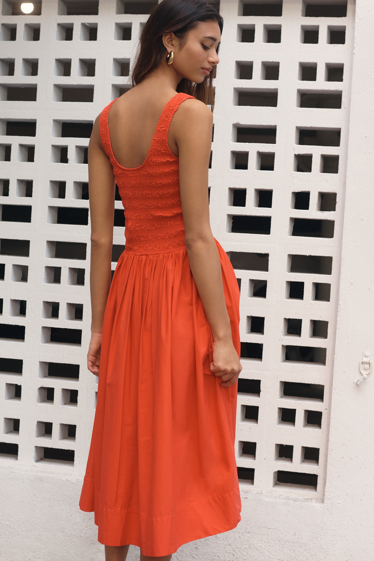 Pistola Alessia Sleeveless Square-Neck Midi Dress