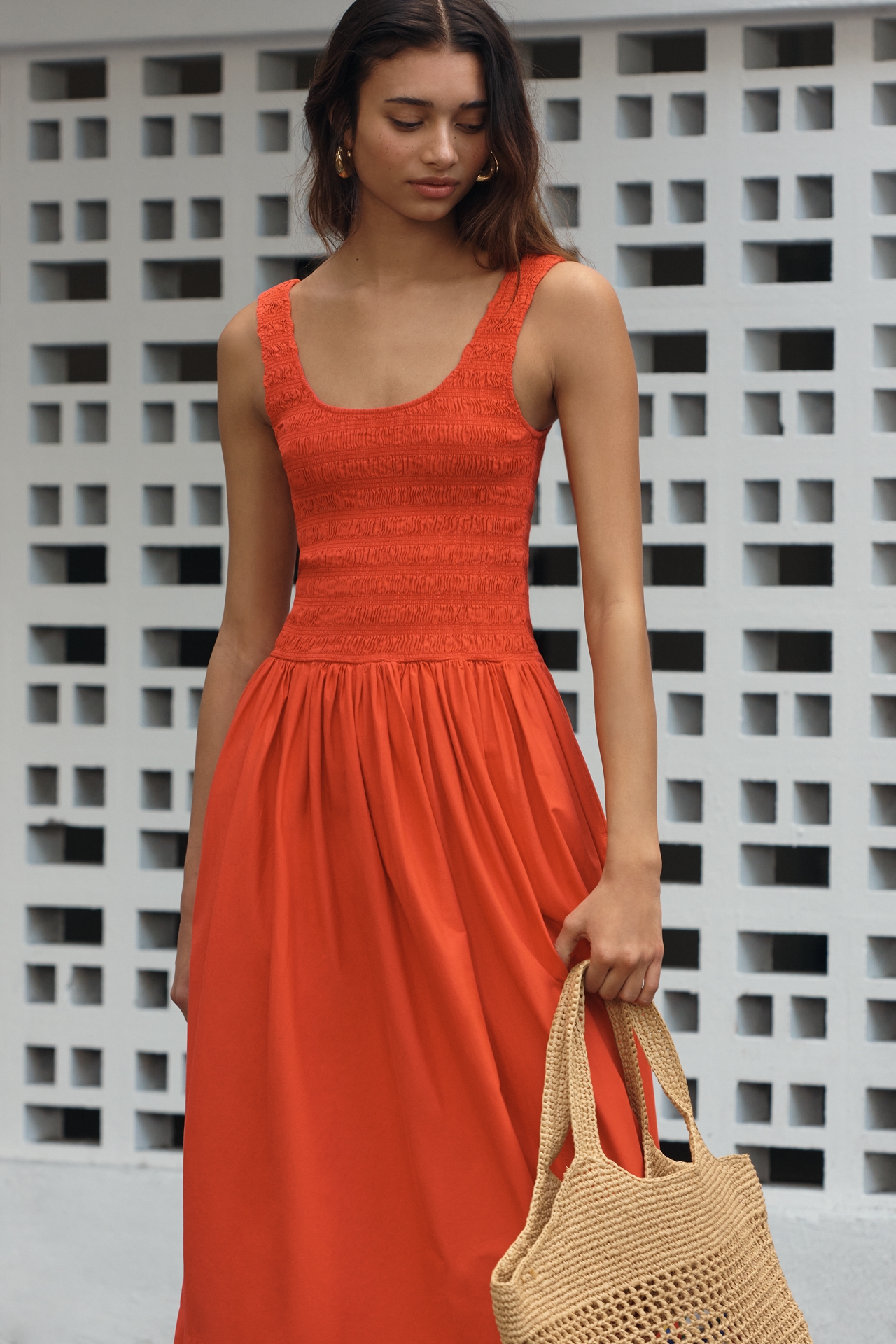 Pistola Alessia Sleeveless Square-Neck Midi Dress