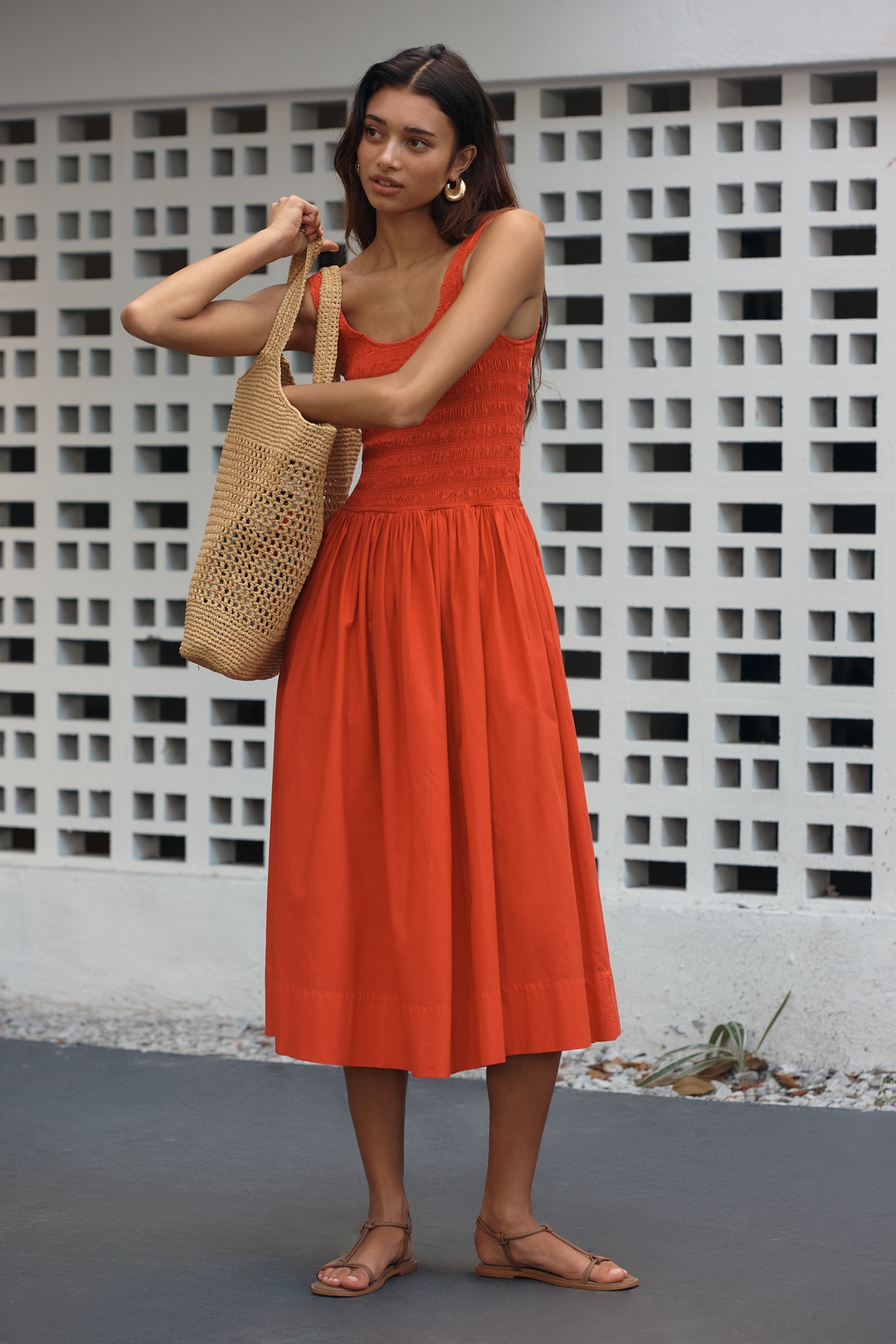 Pistola Alessia Sleeveless Square-Neck Midi Dress