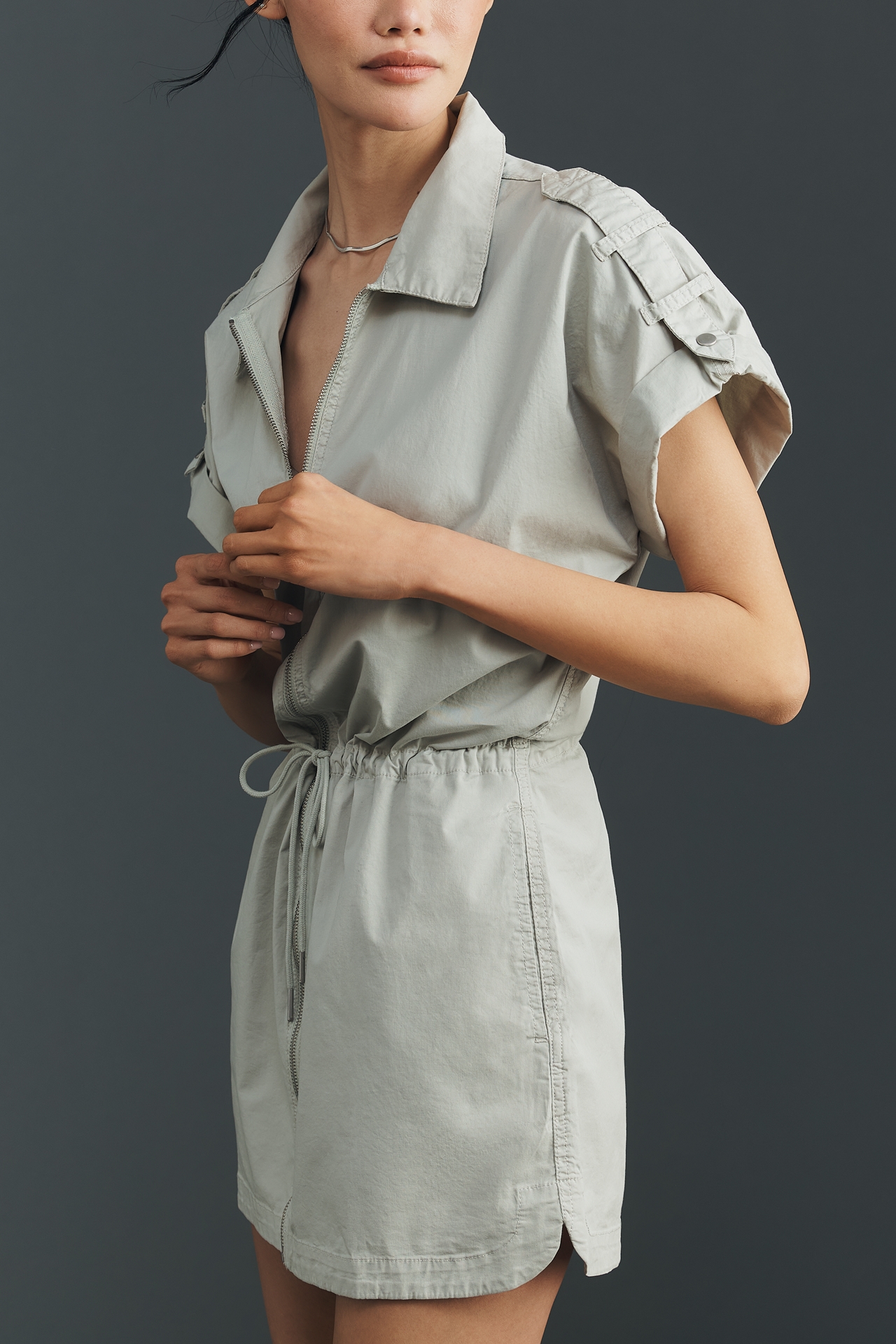 Pistola Meg Short-Sleeve Zip-Front Dress