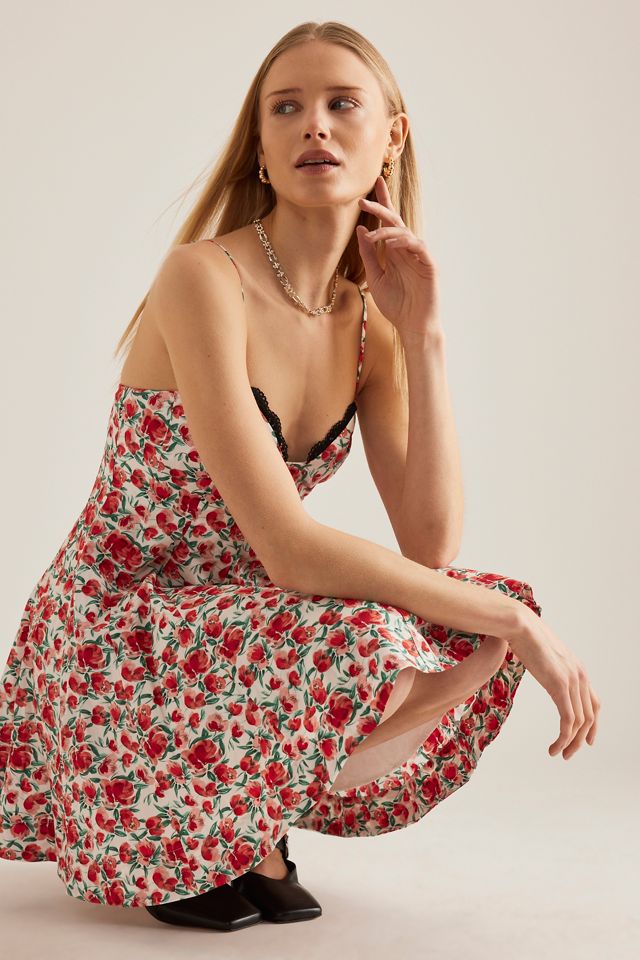 Maeve Lace-Trim Sweetheart Mini Dress #3