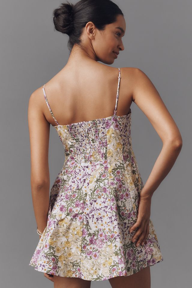 Maeve Lace-Trim Sweetheart Mini Dress #1