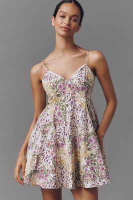 Maeve Lace-Trim Sweetheart Mini Dress