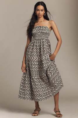 The Somerset Collection By Anthropologie The Somerset Maxi Dress: Strapless Edition In Green