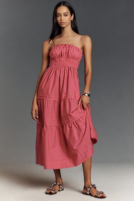 The Somerset Collection By Anthropologie The Somerset Maxi Dress: Strapless Edition In Pink