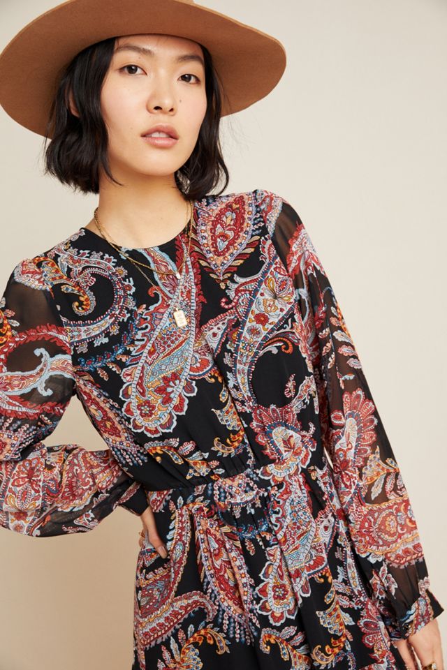 anthropologie paisley maxi dress Beaded Paisley Maxi Dress