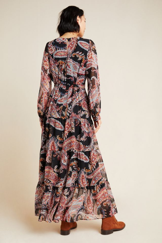 anthropologie paisley maxi dress Avec Les Filles Paisley Maxi Dress