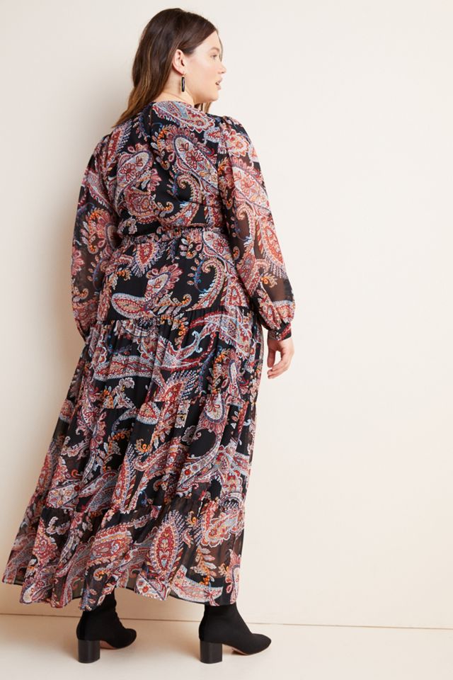 chinese dress ladies New Anthropologie Multi Color Paisley Print "Vizcaya Maxi Dress" by Ma   The Mustard Dandelion