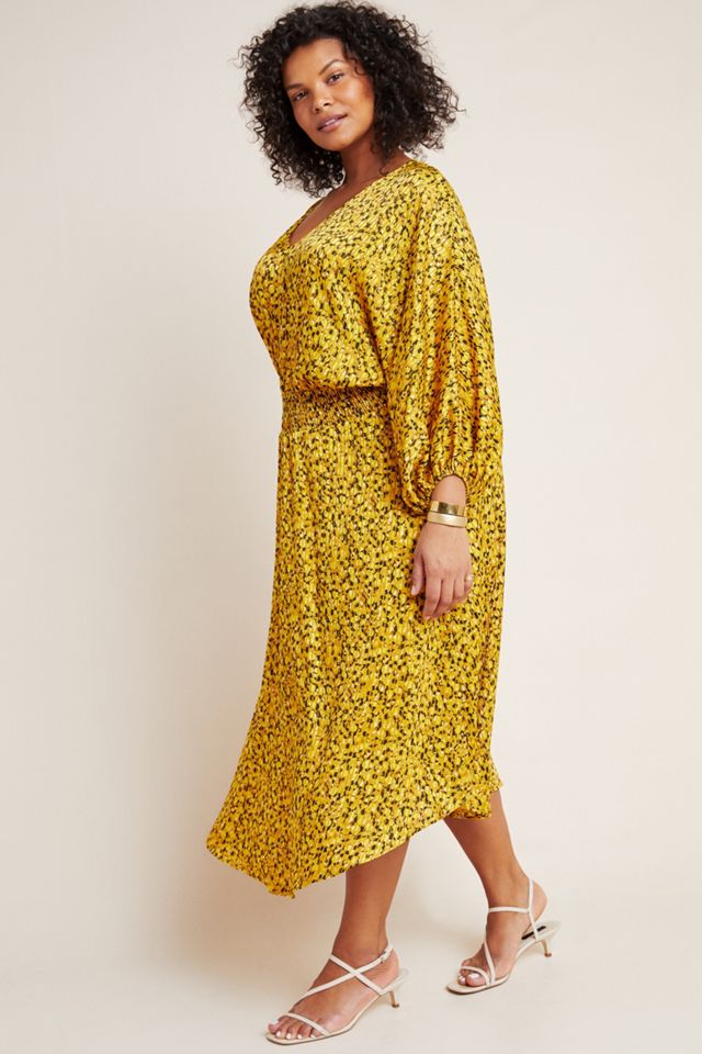 rebecca taylor midi dress Rebecca Taylor Dreamweaver Midi Dress Pink Printed Silk Size 6