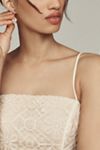 By Anthropologie Lace Basque-Waist Mini Dress