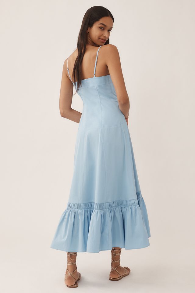 By Anthropologie Zip-Front Ruffle-Hem Midi Dress #2