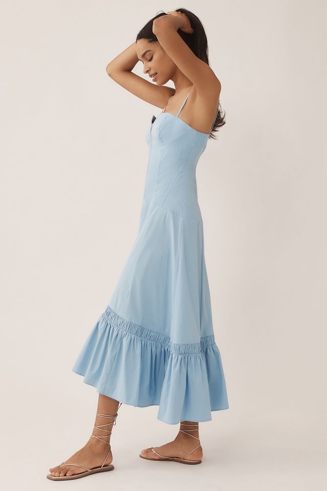 By Anthropologie Zip-Front Ruffle-Hem Midi Dress #3