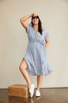 finley gingham shirtdress