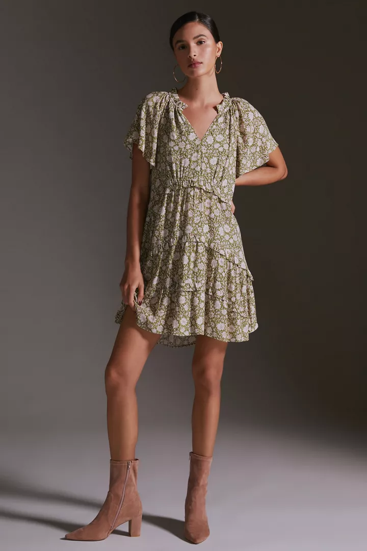 Anthropologie Robin Tiered Mini Dress