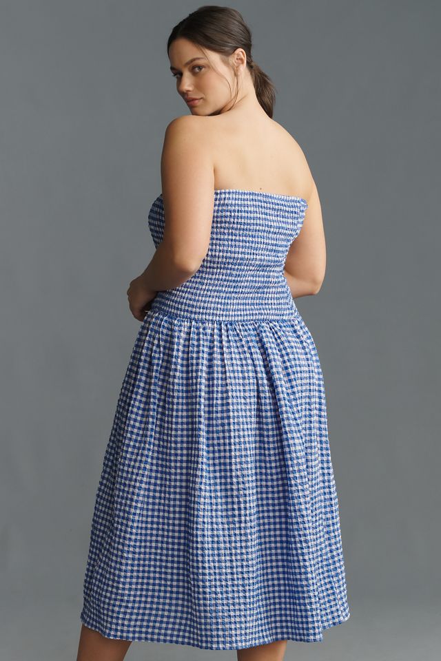 Maeve Strapless Smocked Midi Dress #5
