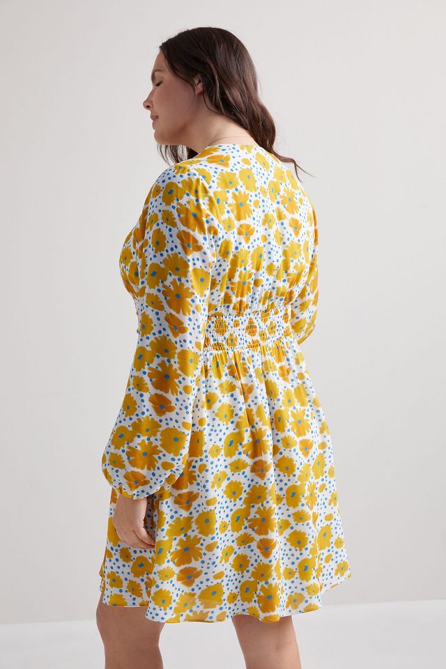 Vera Anthropologie newest Yellow Floral Buttercup Mini Dress Womens 2x