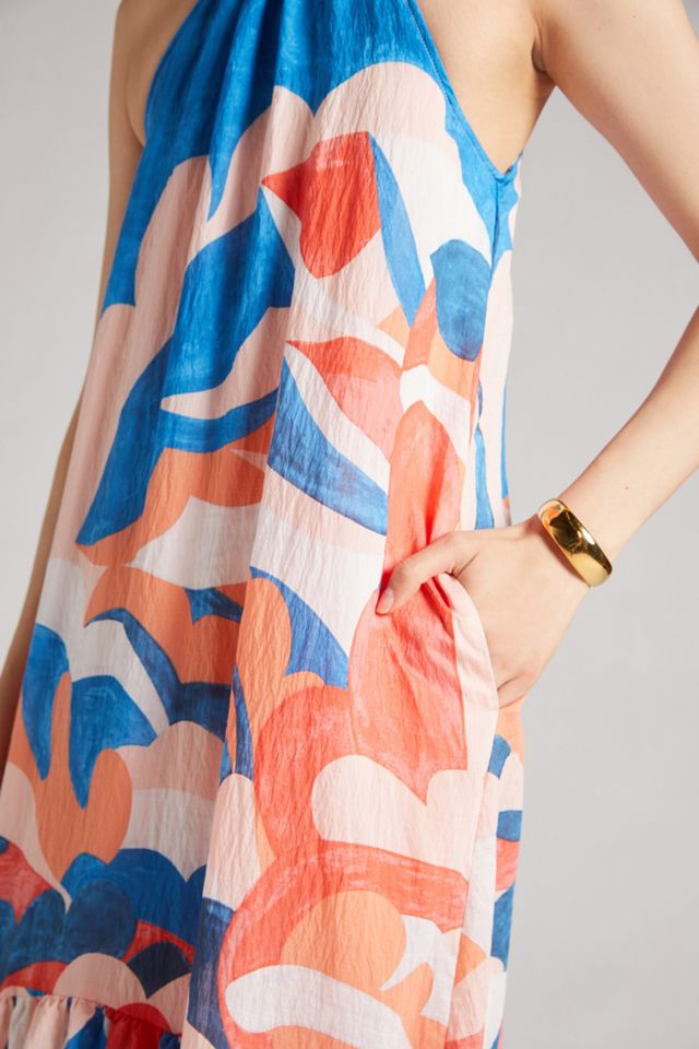 maeve flounced halter maxi dress Maeve Flounced Halter Maxi Dress