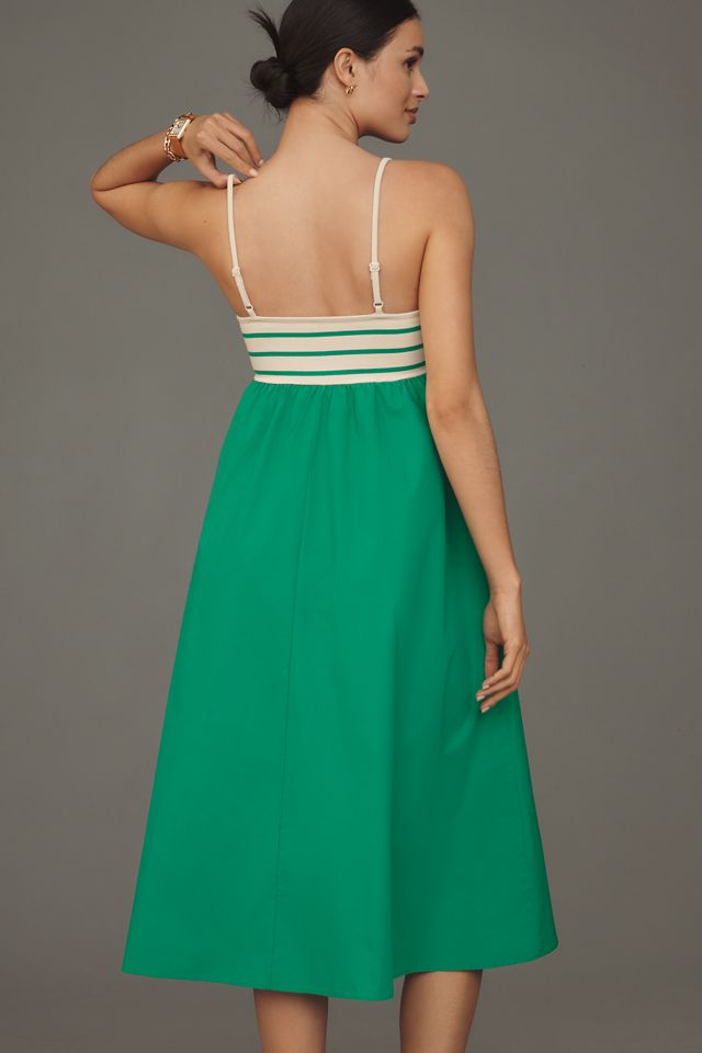 By Anthropologie Square-Neck A-Line Midi Dress #1