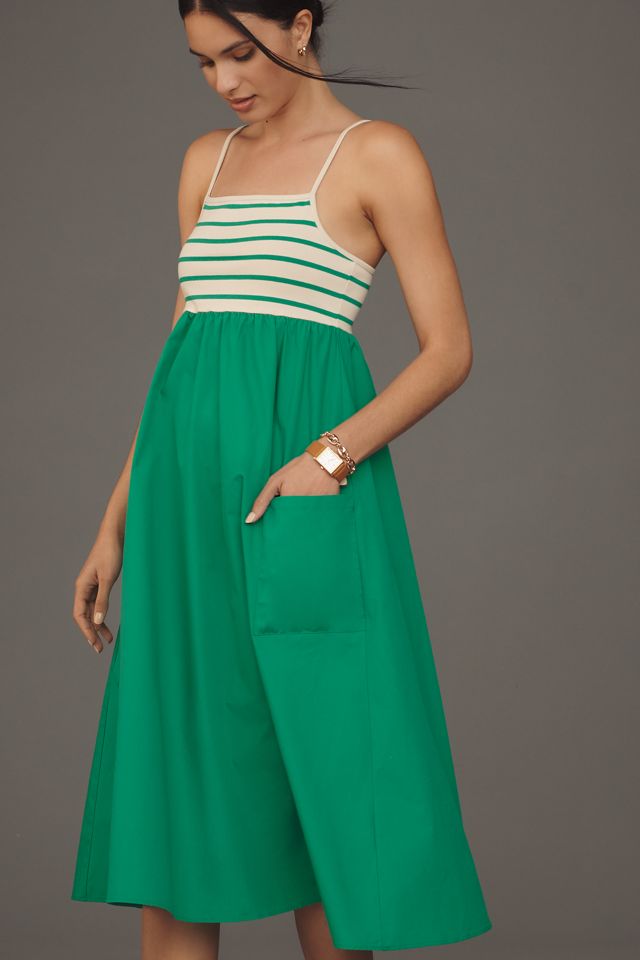 By Anthropologie Square-Neck A-Line Midi Dress #2