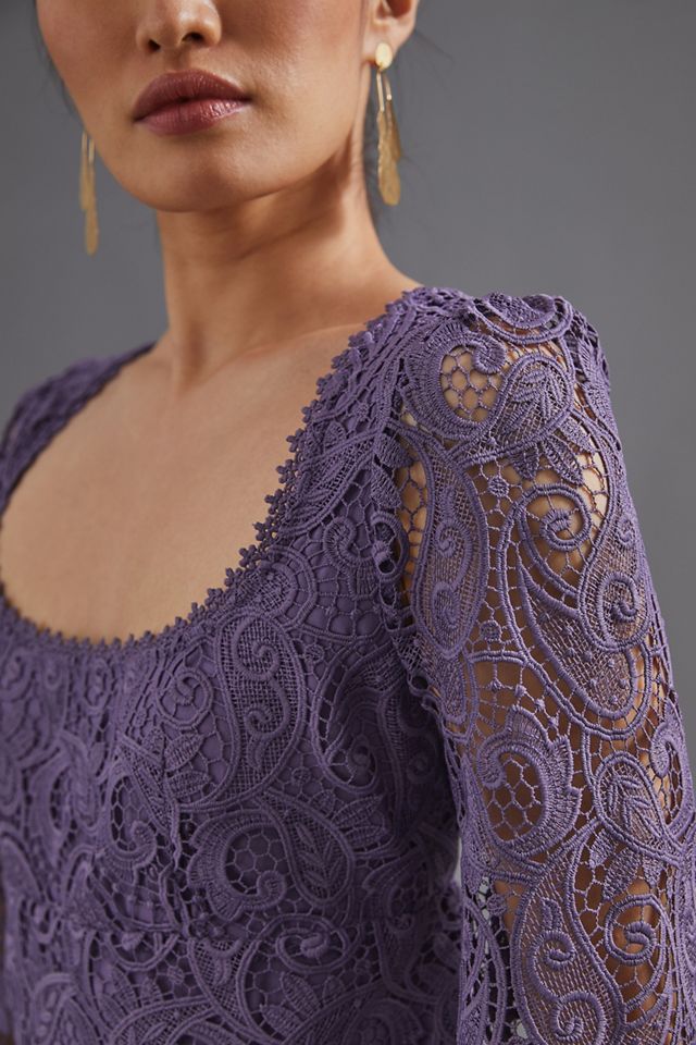 Maeve Embroidered Lace Mini Dress #1