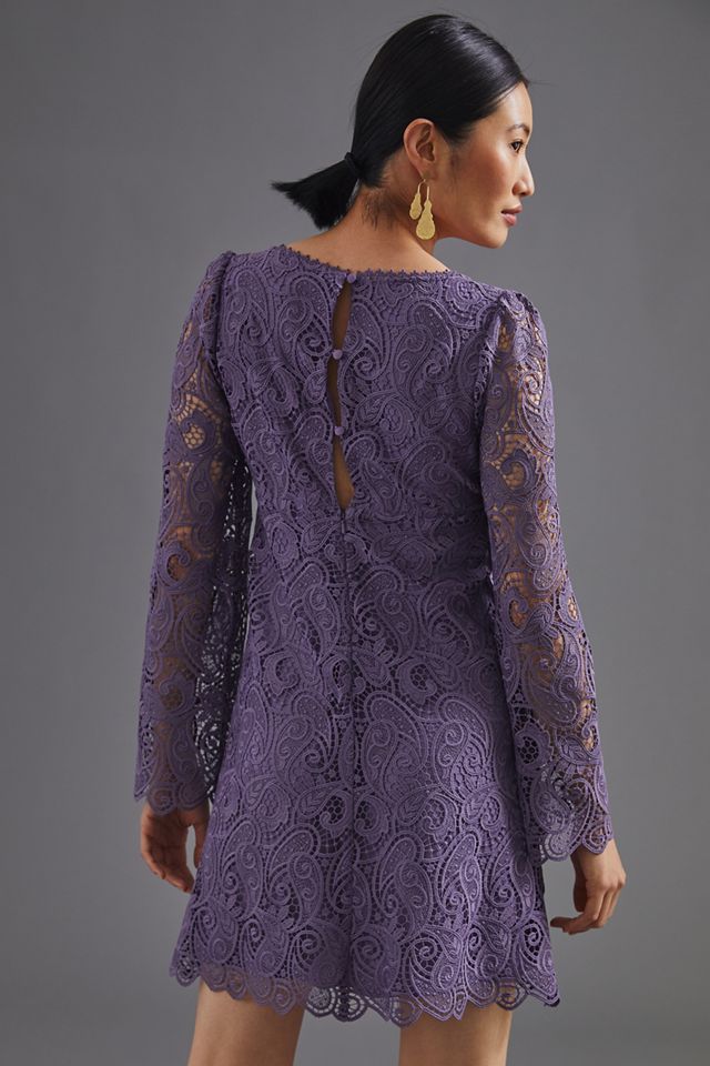 Maeve Embroidered Lace Mini Dress #2