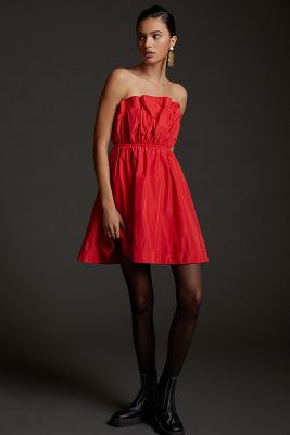 red taffeta dress