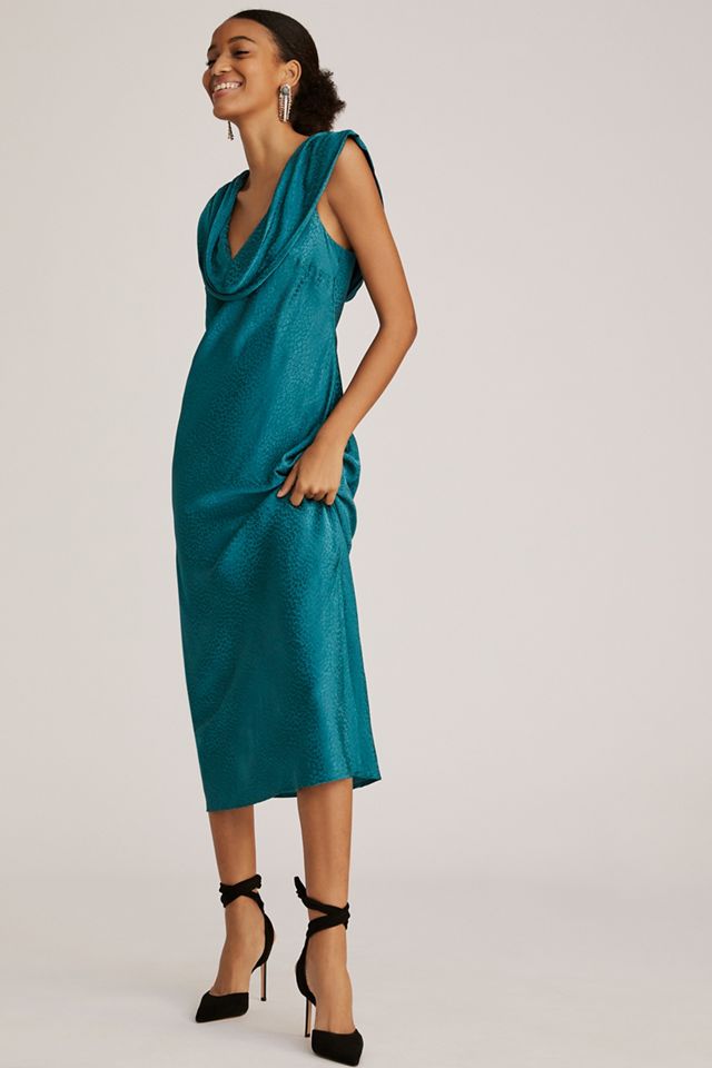 Maeve Cowl Neck Slip Midi Dress #1