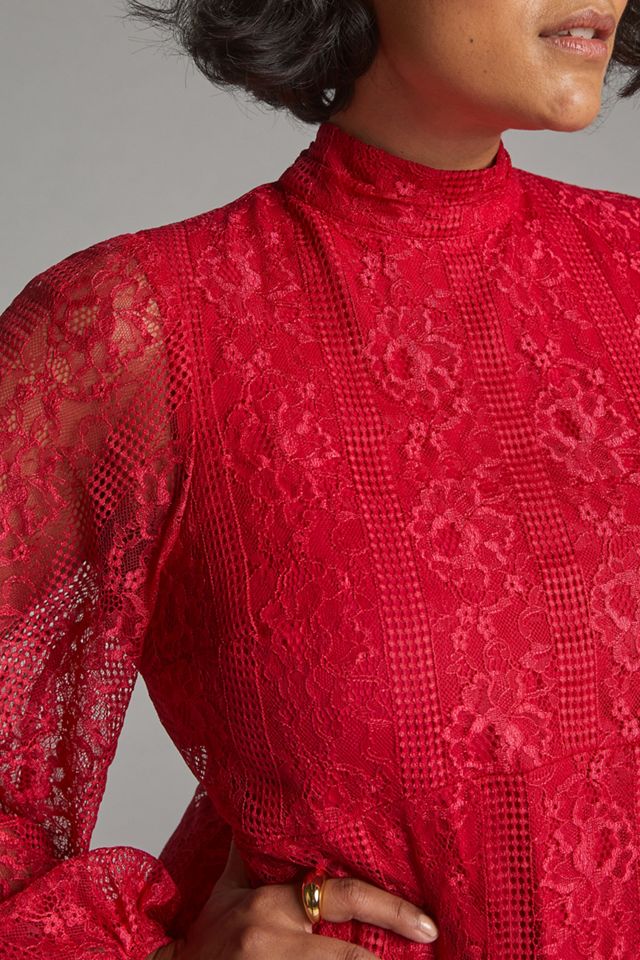 Maeve Open-Back Lace Mini Dress #6