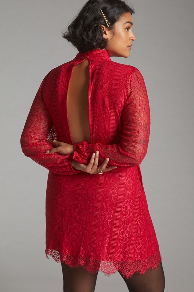 Maeve Open-Back Lace Mini Dress #7
