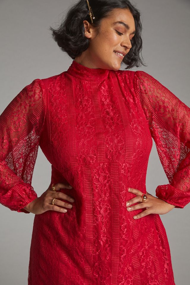 Maeve Open-Back Lace Mini Dress #4